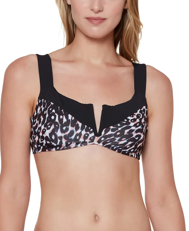 Stay Cool Printed V-Wire Bralette Bikini Top Wraparound bikini, Trendy, Sexy, Beachwear