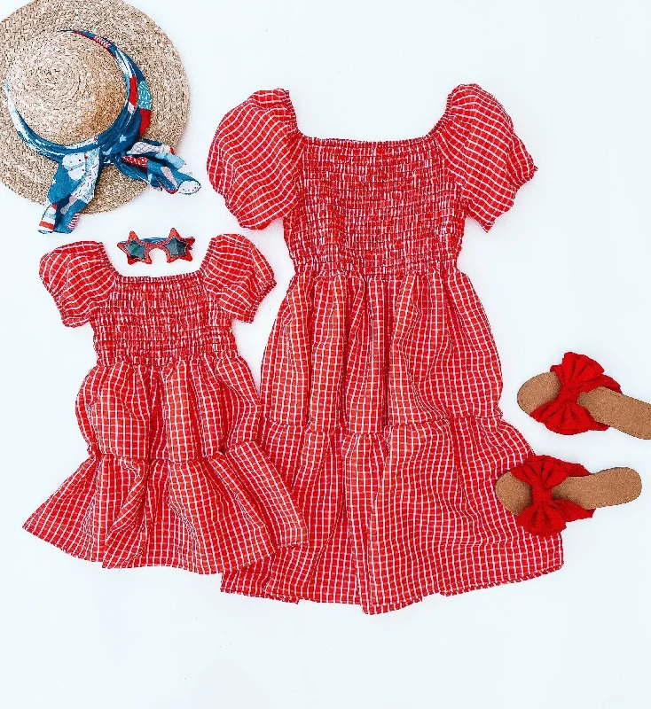 Red White and Cute Matching Dresses Tunics Essential wardrobe