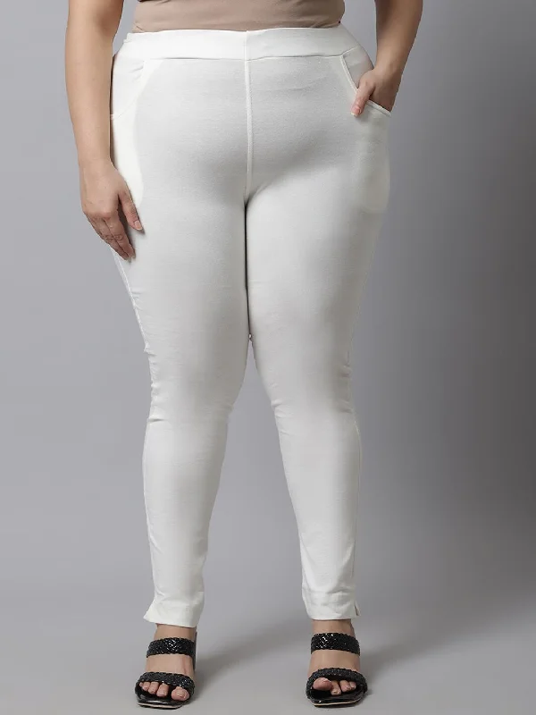 TAG 7 Women Plus Size Cotton Ankle Length Leggings Trendy Spandex Leggings