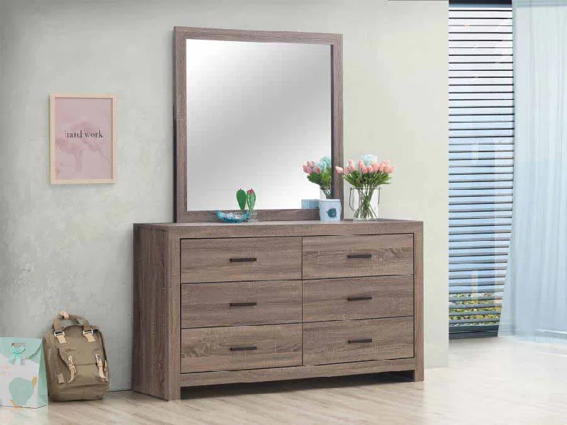 Brantford Barrel Oak Dresser with Mirror by Coaster Tunics Lace romantic