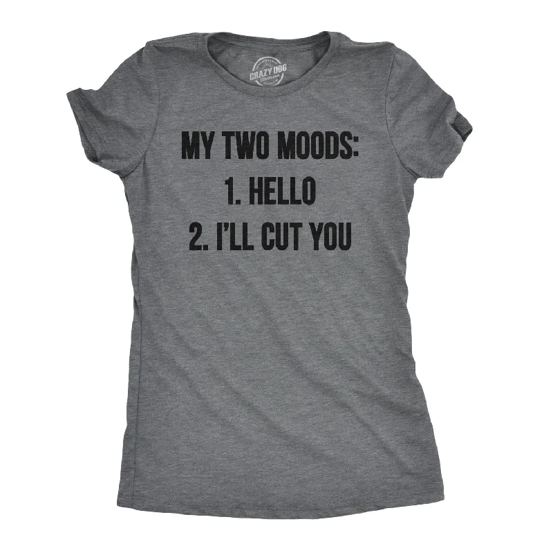 My Two Moods Women's T Shirt-- Thin T-Shirt Open Front Quick Dry