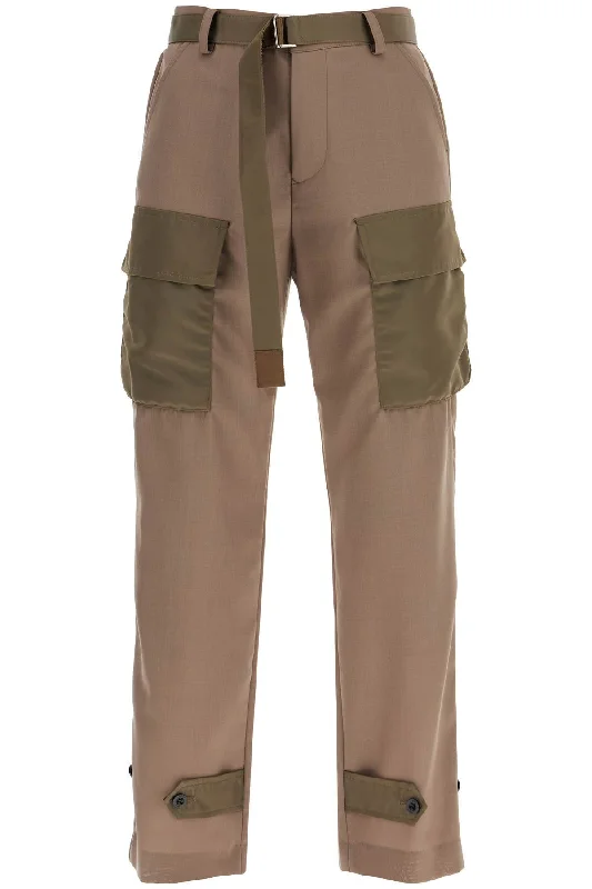 Cargo Pants With Inserts  - Beige Fashionable Tapered Leg Pants