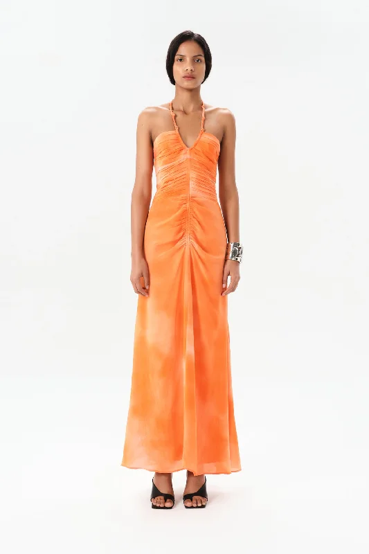 ALAGON TORIBIA LONG DRESS - TANGERINE HUE Tunics Running lightweight