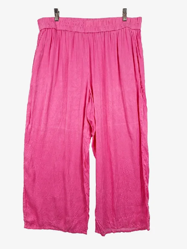 Country Road Bubblegum Pink Wide Leg Pants Size 16 Comfortable Pleated Pants