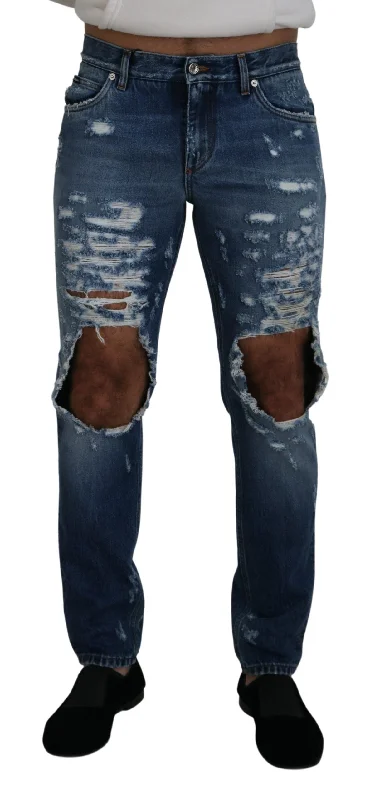 Chic Tattered Denim Pants For The Modern Man Cozy Maternity Pants