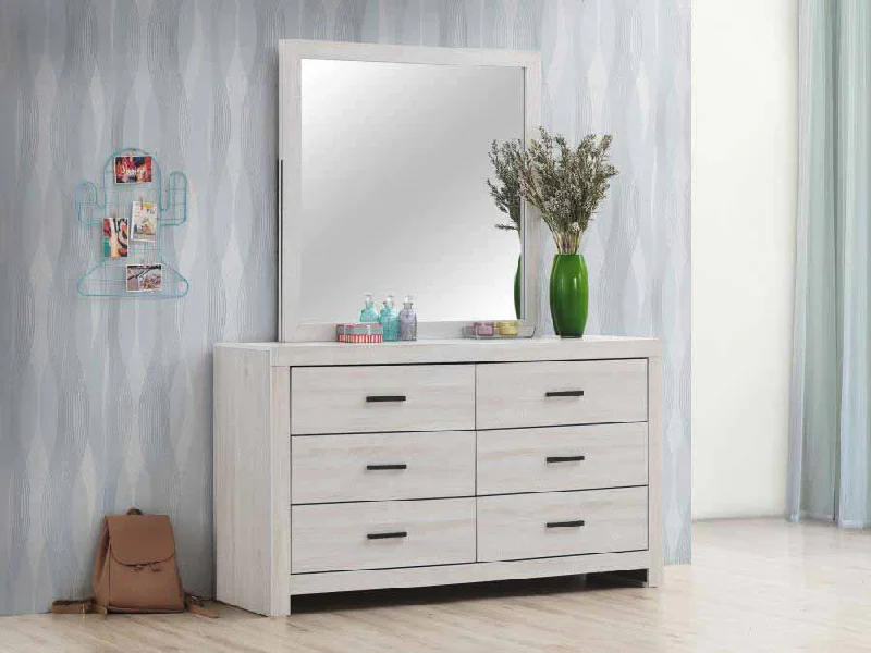 Brantford Coastal White Dresser with Mirror by Coaster Tunics Polka dots