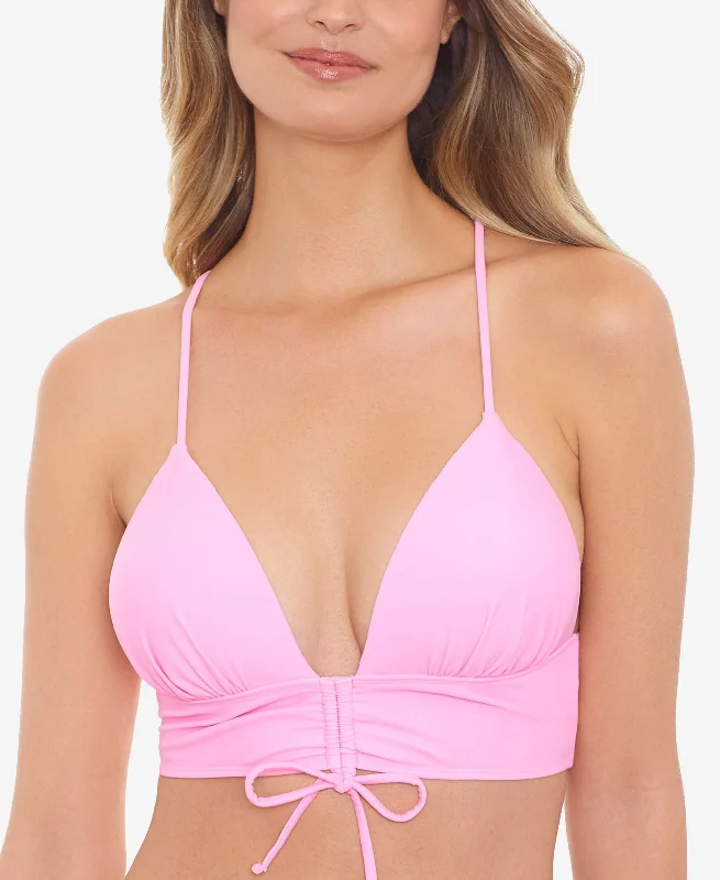 Juniors' Solid Bikini Top Plunge bikini, Deep-V, Sexy, Trendy