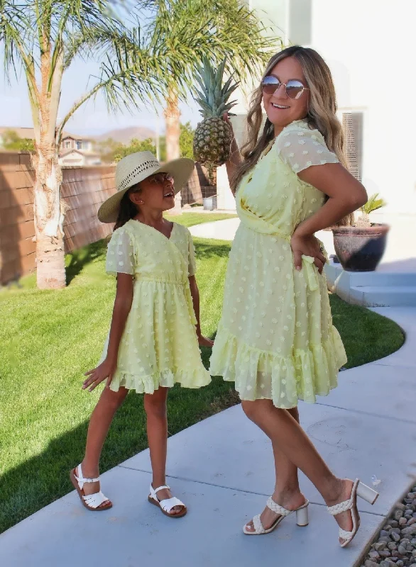 Yellow Lucy's Mommy and Me Dresses Tunics stripes playful