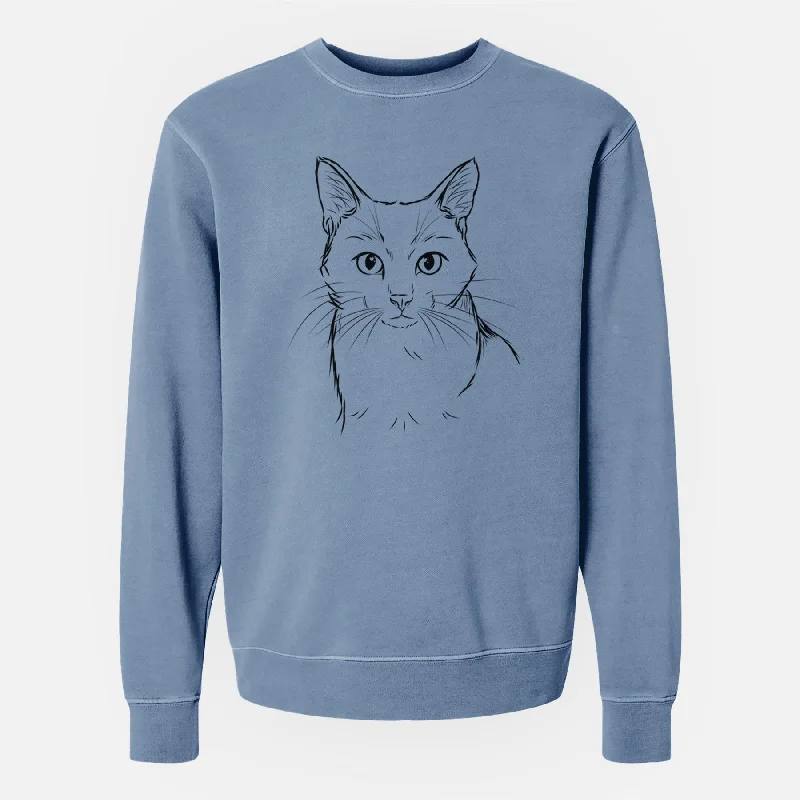 Bare Maverick the Cat - Unisex Pigment Dyed Crew Sweatshirt Hoodie with Oversized Fit Loose Comfortable