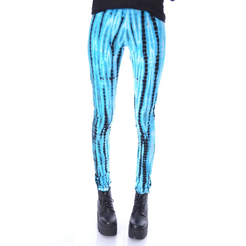 DEJA LEGGINGS - BLUE/BLACK STRIPE Stylish Sweat-Proof Leggings