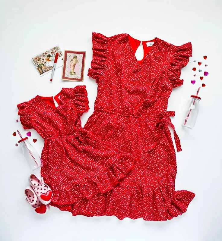 Red Bella Mommy and Me Dresses Tunics Luxurious premium