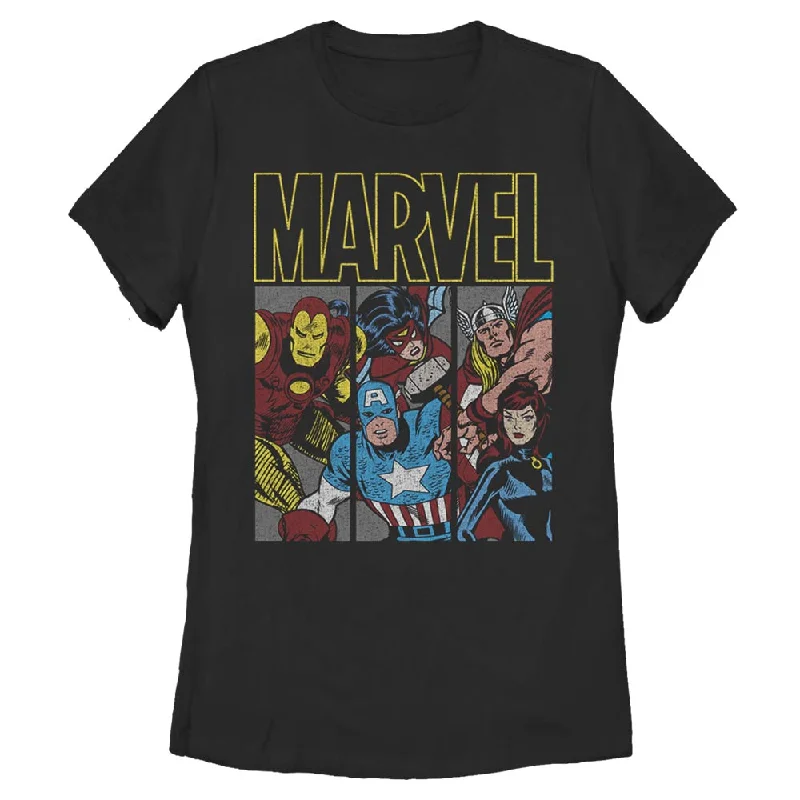 Women's Marvel Marvel Tri T-Shirt-- Mesh Blend Leather Blend Suede Blend