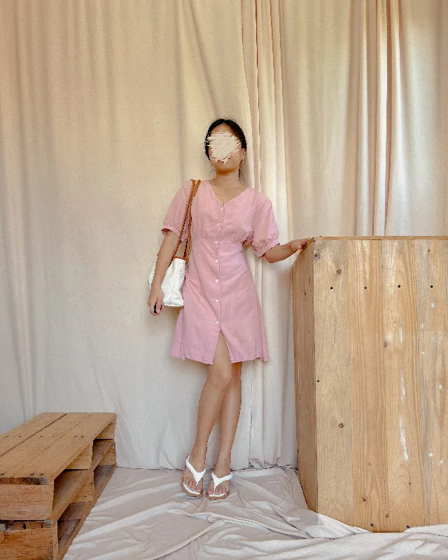 mauve pink button down dress Tunics Luxurious high-end