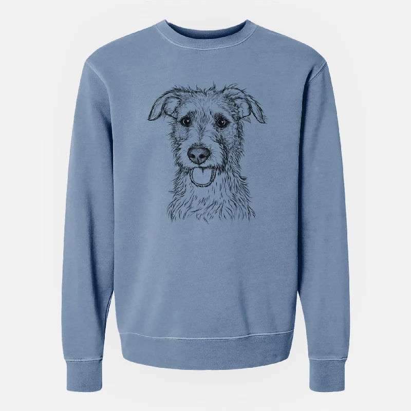 Bare Maggie the Terrier Mix - Unisex Pigment Dyed Crew Sweatshirt Hoodie with Oversized Fit Loose Comfortable