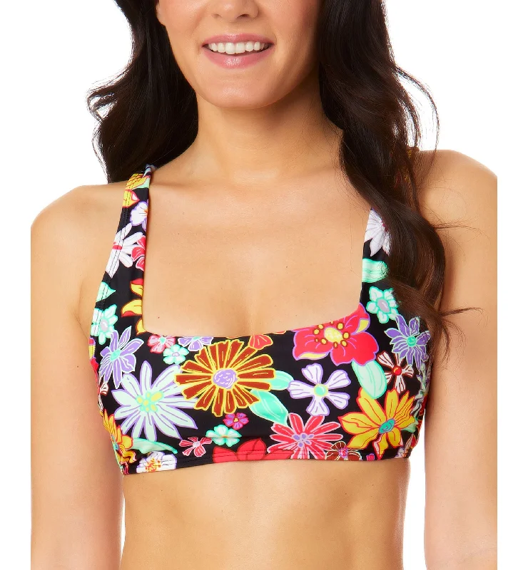 Juniors' Penny Lane Square-Neck Bikini Top Bikini with frill details, Feminine, Trendy, Sexy