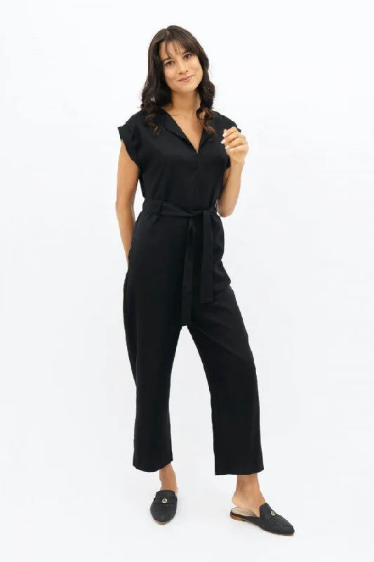 Dakar TENCEL™ Straight Leg Jumpsuit in Licorice Printed jumpsuit, Trendy, Bold design, Casual