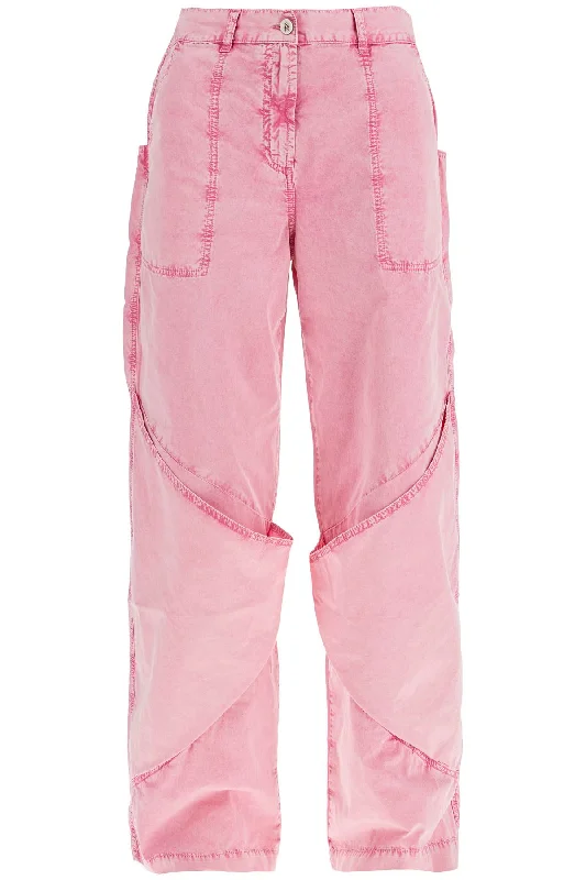 High-waisted Loose Fit Pink Palazzo Pants In Cotton  - Pink Comfortable Pleated Pants