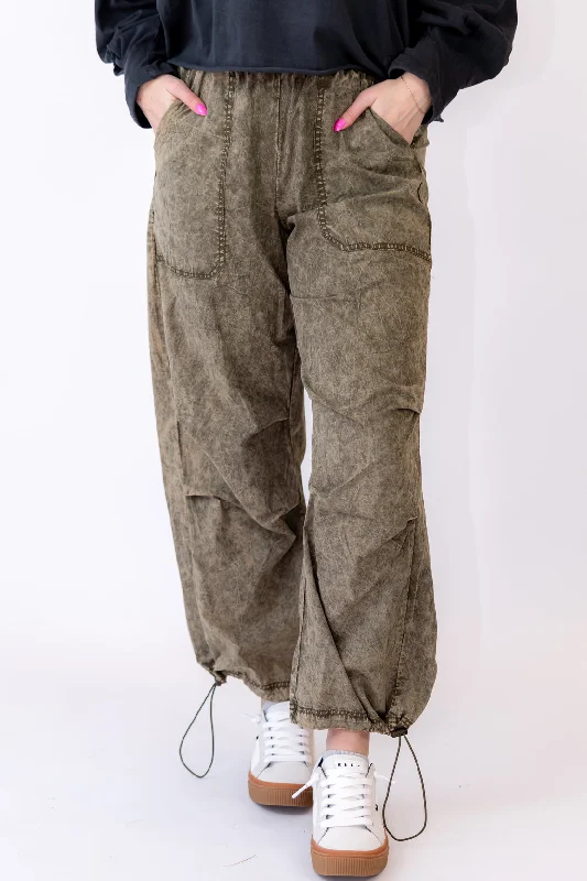 Miley Jogger Pant | Olive Elegant Palazzo Trousers