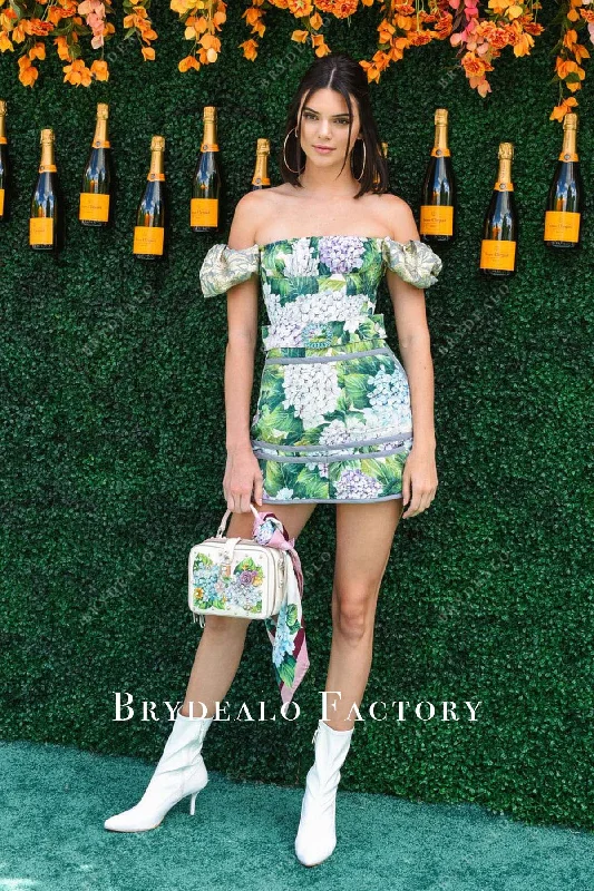 Kendall Jenner Off Shoulder 2017 Veuve Cliquot Polo Classic Dress Tunics Chic fashionable