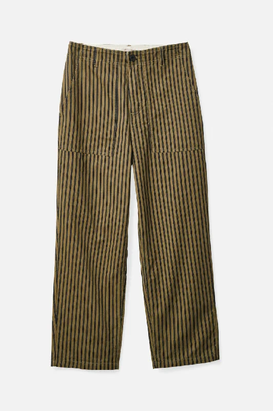 Vancouver Pant - Military Olive Stripe Fashionable Jogger Pants