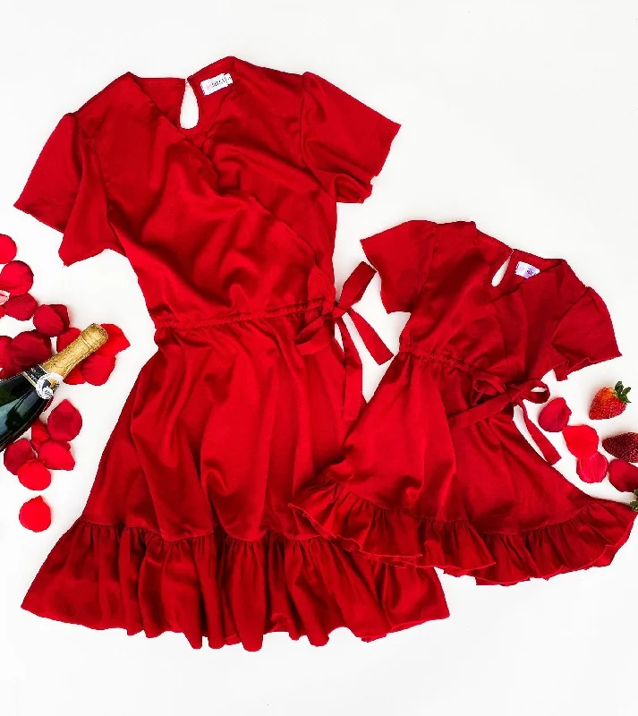 Red Valentina's Mommy and Me Dresses Tunics Sophisticated sleek