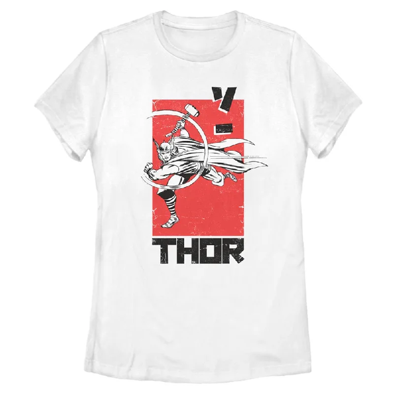 Women's Marvel THOR KANJI T-Shirt-- Boxy Fit Fitted Loose