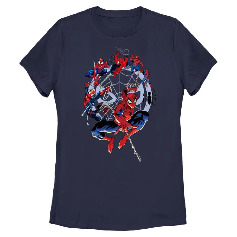 Women's Marvel Spider-Man Beyond Amazing SPIDEY CIRCLE EVOLUTION T-Shirt-- Cashmere Blend Cotton Blend Poly Blend