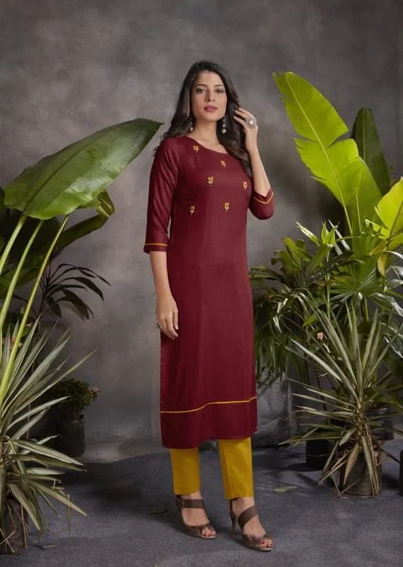 Rayon Kurta Pant Set with Hand Work for Women Fashionable Jogger Pants