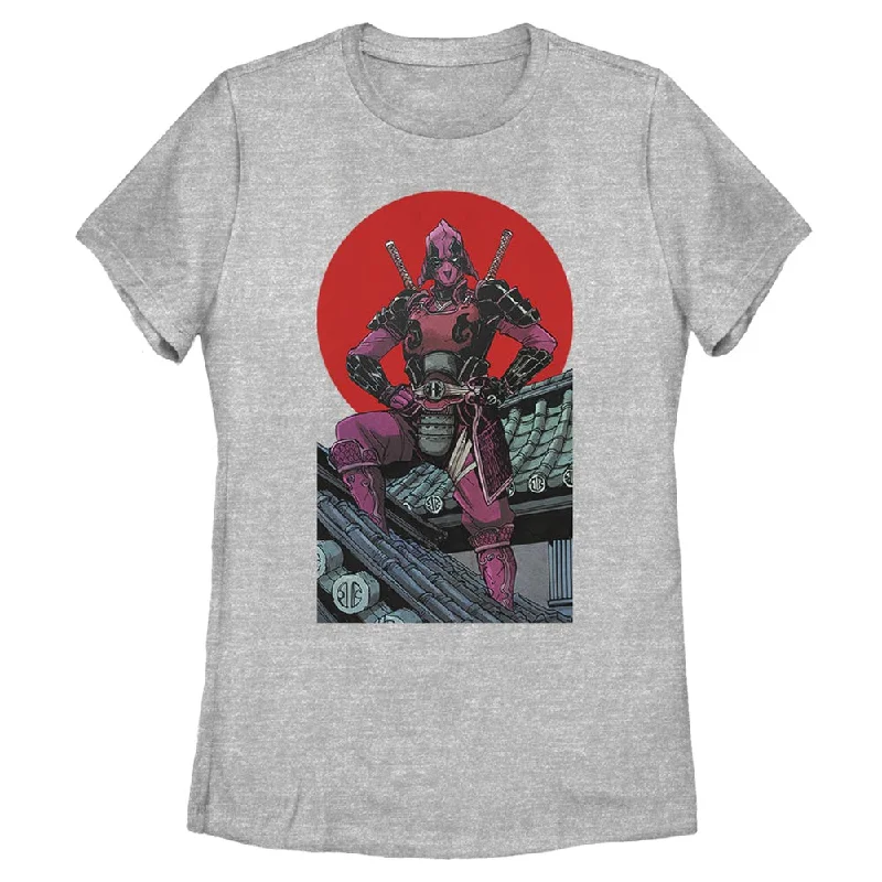 Women's Marvel Deadpool Sun T-Shirt-- Front Pockets Side Pockets Patch Pockets