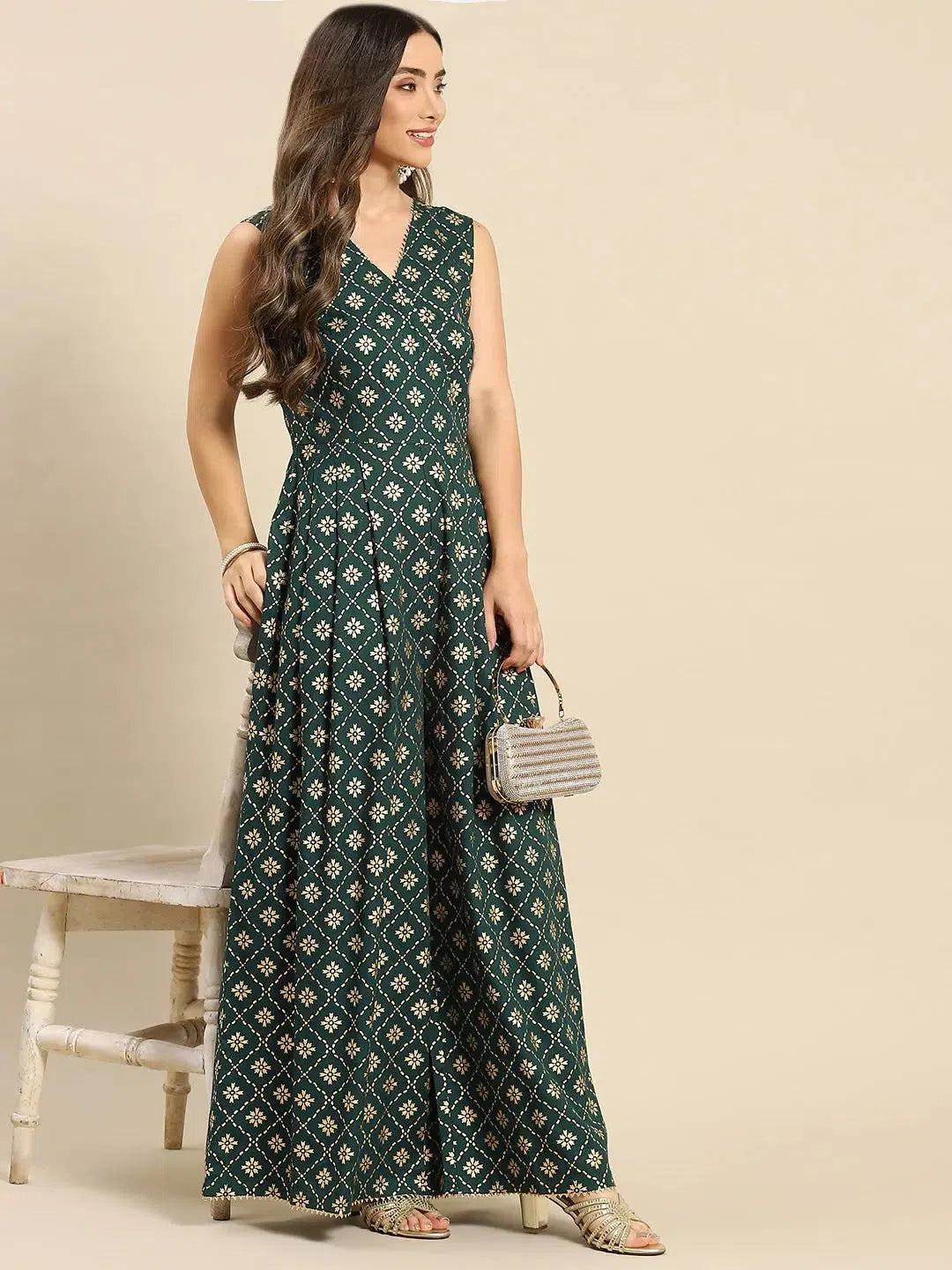 Overlap neck pleated jumpsuit in Bottle Green Satin jumpsuit, Luxurious, Fashionable, Elegant