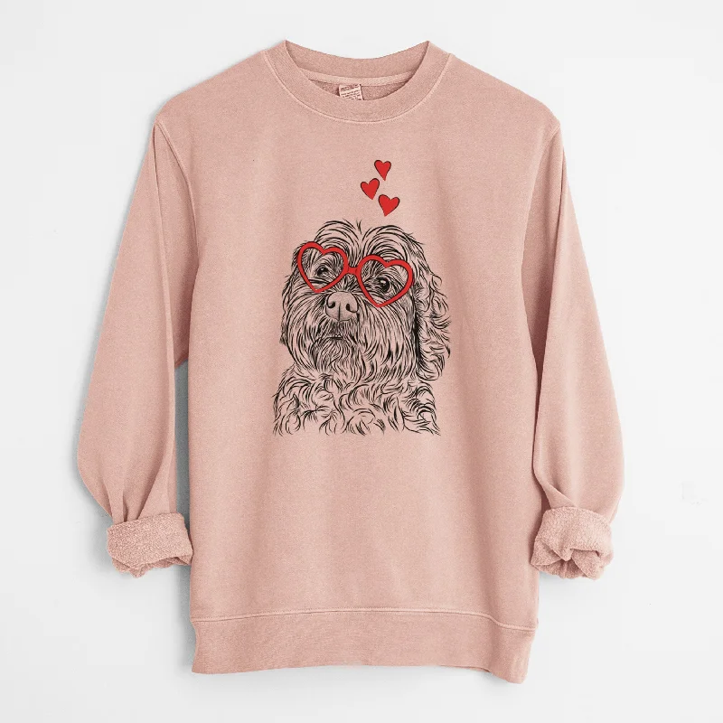 Valentine Maggie Girl the Cockapoo - Unisex Pigment Dyed Crew Sweatshirt Hoodie with Slim Fit Tailored Modern