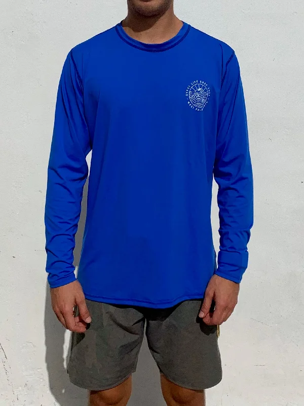 Gypsy Life Surf Shop - OG Logo - L/S Sun Shirt - Royal-- Anti-Shrink Durable Soft