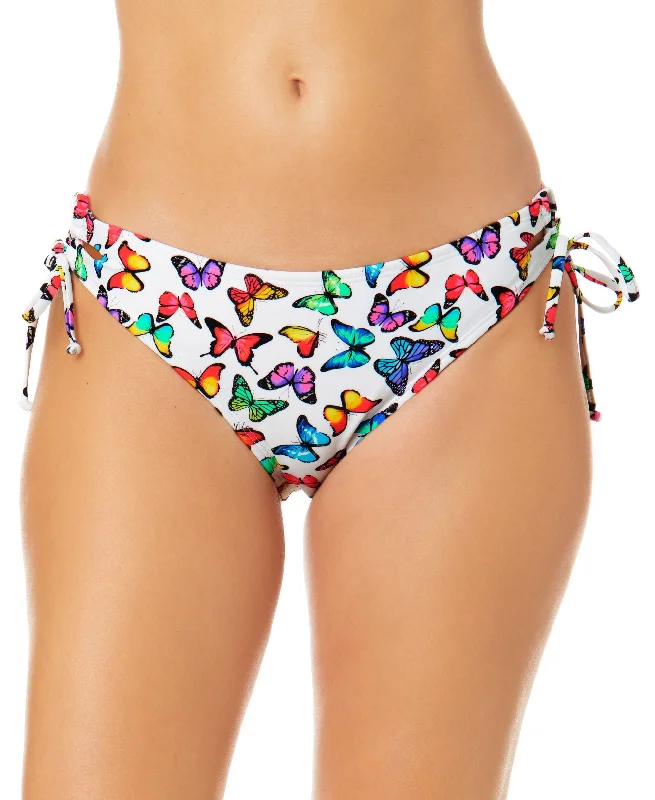 Juniors' Fly By Print Lace-Up Hipster Bikini Bottoms Bottomless bikini, Sexy, Minimalist, Trendy