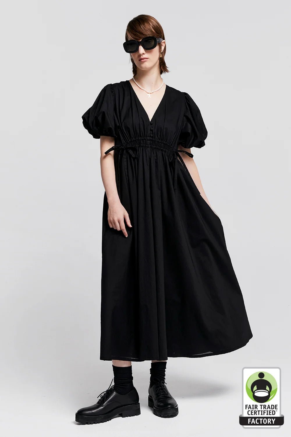 Lakeside Organic Cotton Dress | Black Tunics Modern contemporary