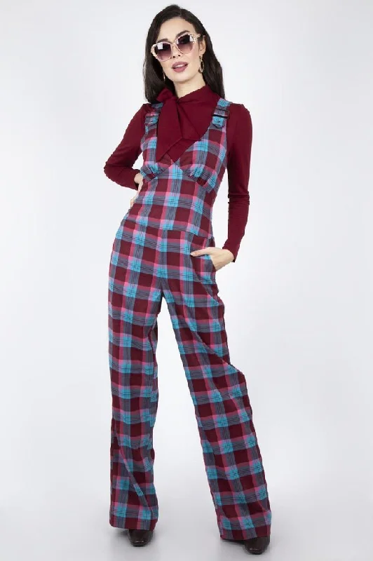 Piper Plaid Buckle 70s Jumpsuit Off-shoulder jumpsuit, Night out, Chic, Women’s fashion