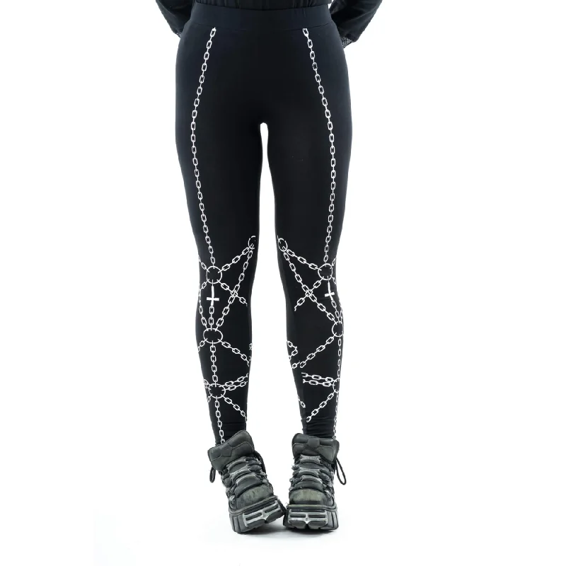 ENCHAINED LEGGINGS - BLACK Chic Printed Yoga Pants