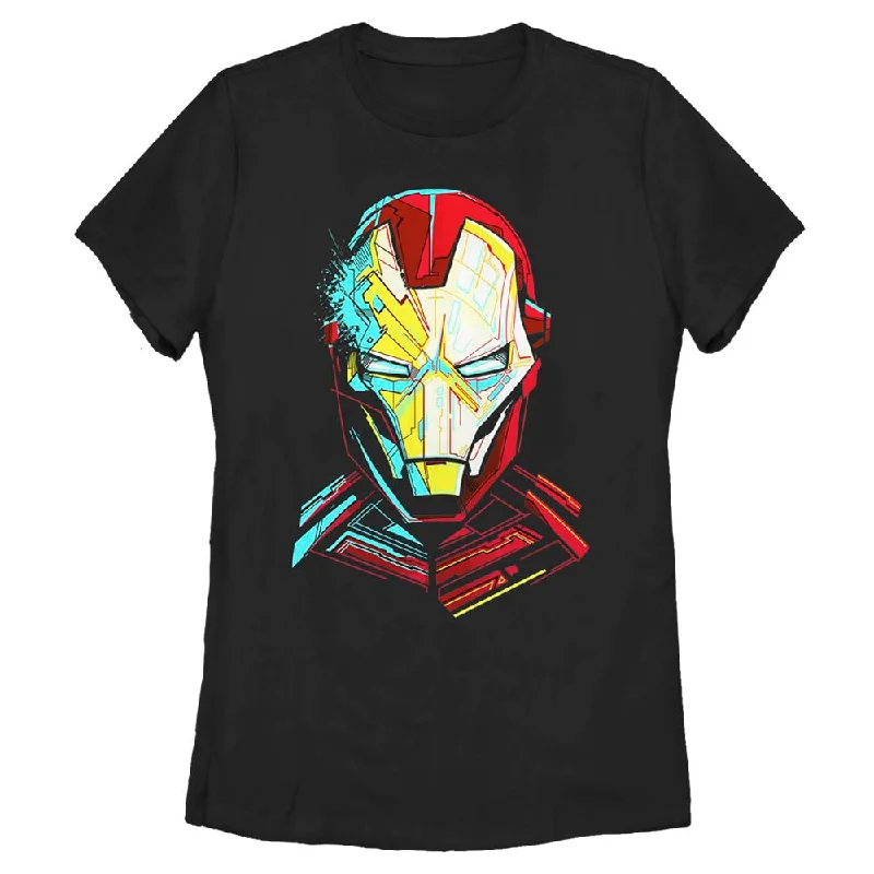 Women's Marvel PIECED T-Shirt-- Spandex Blend Rayon Blend Denim Blend