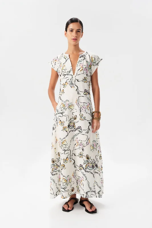 ARCE JOLIE LONG DRESS - MAGNOLIA BLOOM Tunics Evening elegant