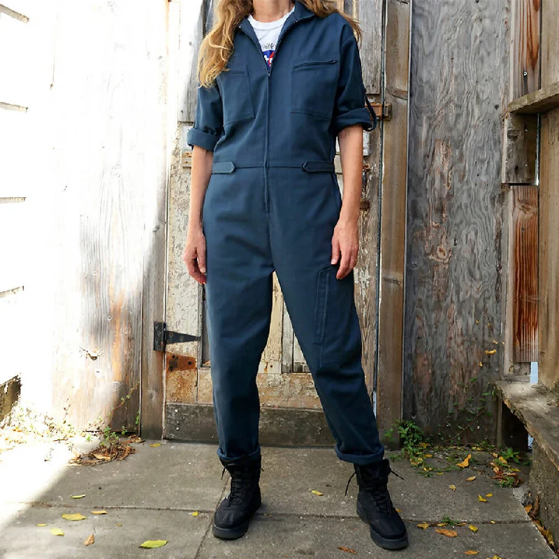 JUMPSUIT - BLUE WORK DENIM Button-down jumpsuit, Casual, Street style, Trendy