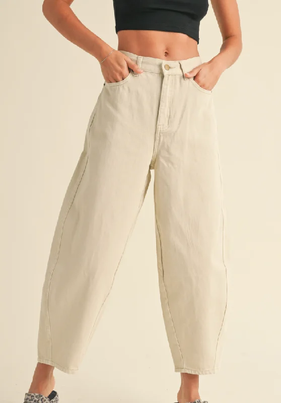 Washed Barrel Pants Modern Stretch Trousers