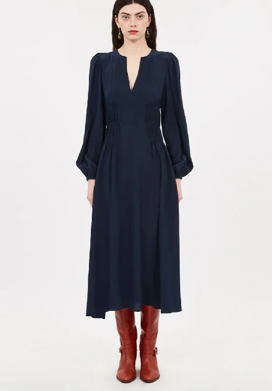 ROUEN DRESS - MIDNIGHT Crew Neckline Casual