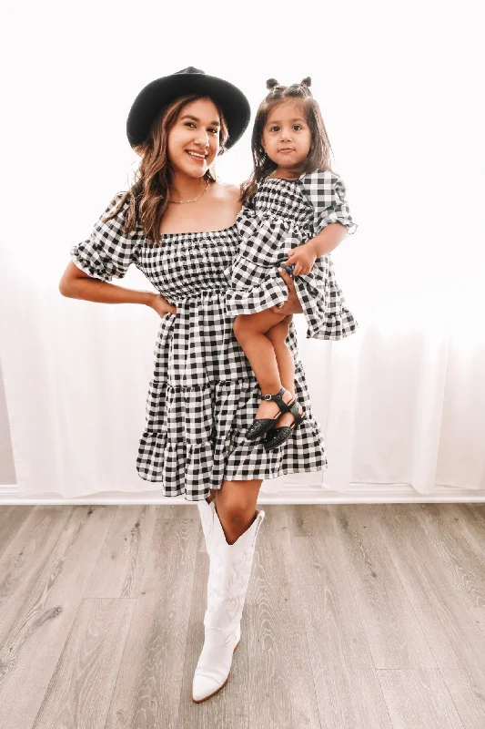 Black and White Checkered Mommy and Me Dresses Tunics Bestseller popular