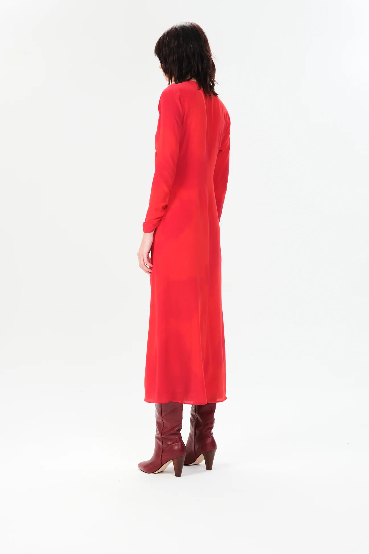 ATACALCO KENDRA DRESS - RED Turtleneck Warm Winter