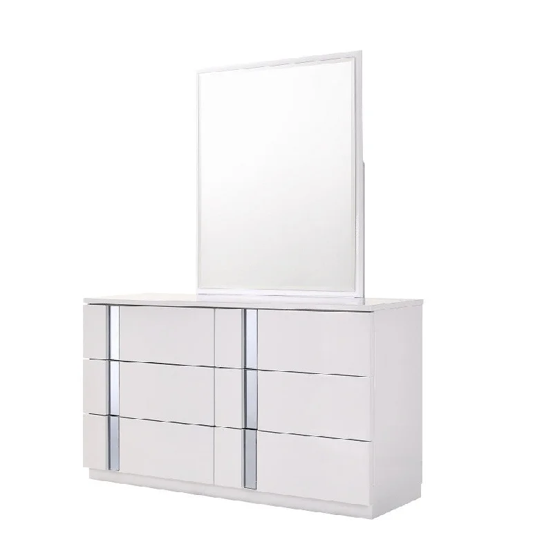 Palermo Dresser & Mirror in White Boat Neckline Classic