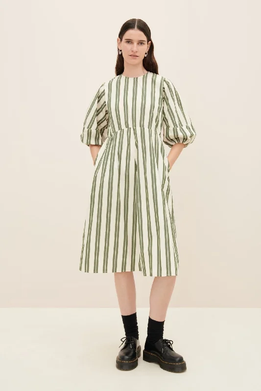 Joan Dress | Forest Stripe Halter Neckline Beach