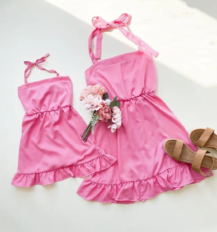 Cherry Pink Spring Mommy and Me Dresses Tunics Trendy modern