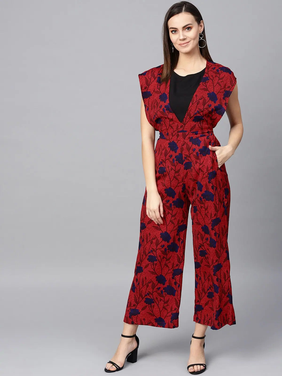 Floral Printed Jumpsuit Ruffle sleeve jumpsuit, Feminine, Elegant, Comfortable