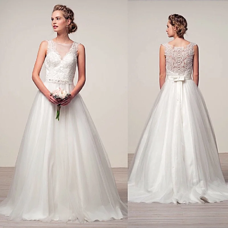 Affordable Off White Fairytale Tulle Wedding Gown Bridal Dress XS - 2XL Tunics Corduroy durable