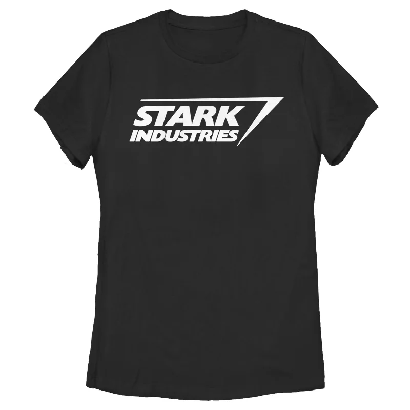 Women's Marvel Stark Logo T-Shirt-- Zippered Front Buttoned Front Snap Front