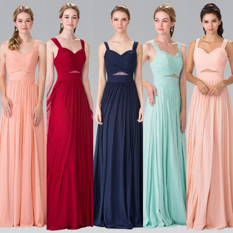 Floor Length Audrey Bridesmaid Chiffon dress Prom Evening Gown in 5 colors Tunics Sophisticated sleek